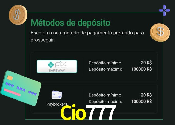 O cassino Cio777 oferece uma grande variedade de métodos de pagamento
